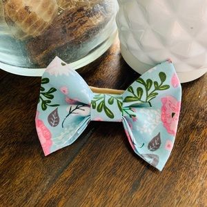 5” Blue Floral Bow